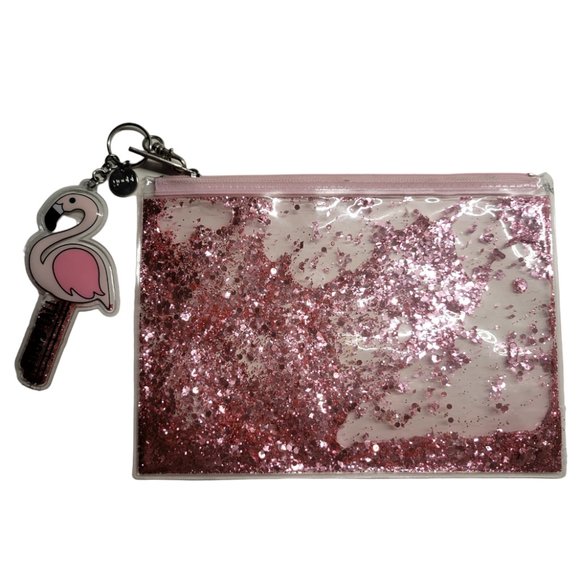 LOT of Glitter Sequin Pencil Cases/Pouches & Keychain- Pink & Rainbow NWT & Used - Picture 4 of 7